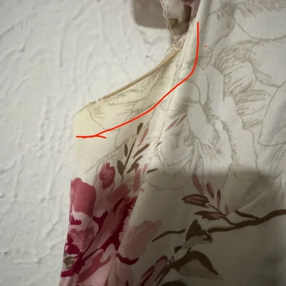 Buru X Megan Stokes Pink Floral Ruffle Sleeve Midi Maxi Dress Size Small - Picture 5 of 8